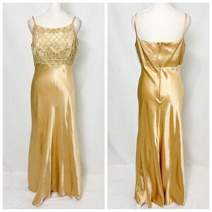 Vintage Y2K Gold Satin Dress